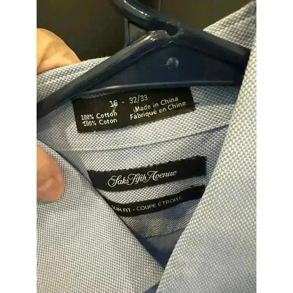 Saks Fifth Avenue Button Down Shirt 16 - 32/33- Sophisticated Style - Picture 3 of 5